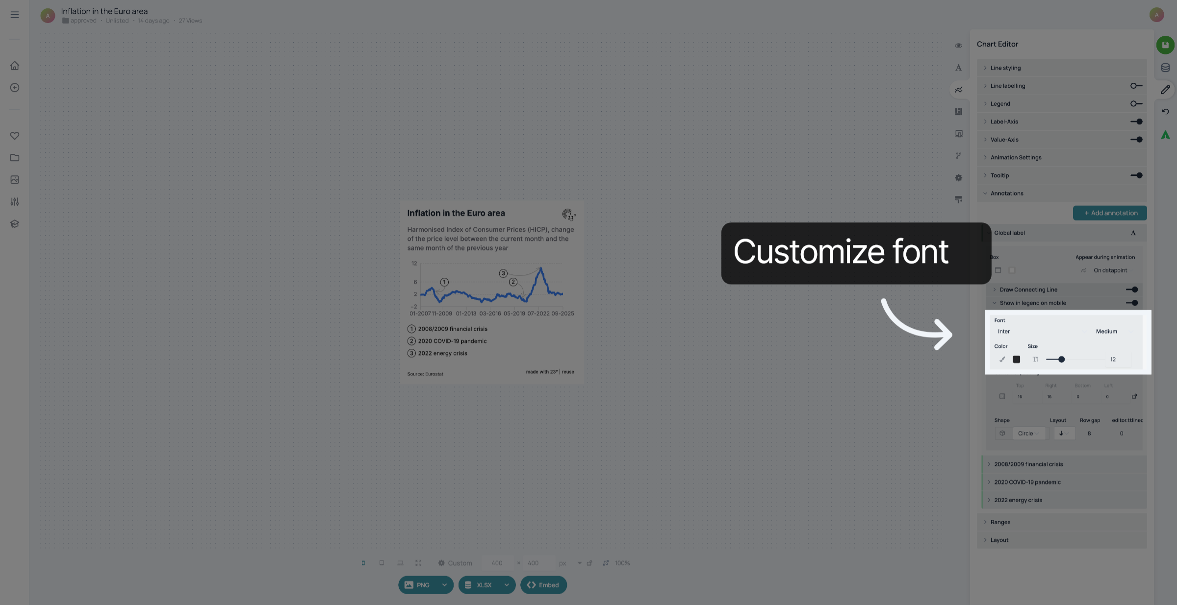 Customize font
