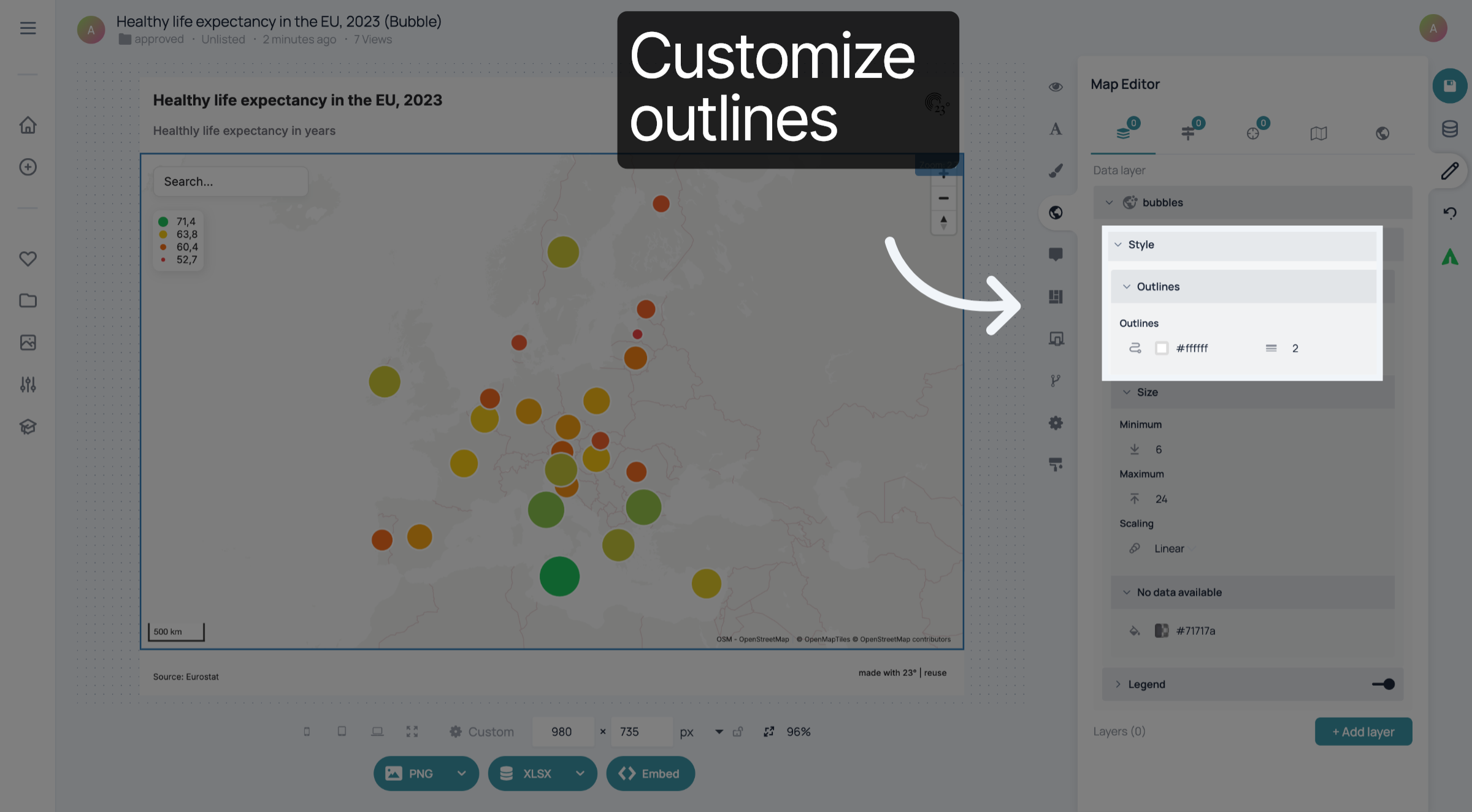 Customize outlines