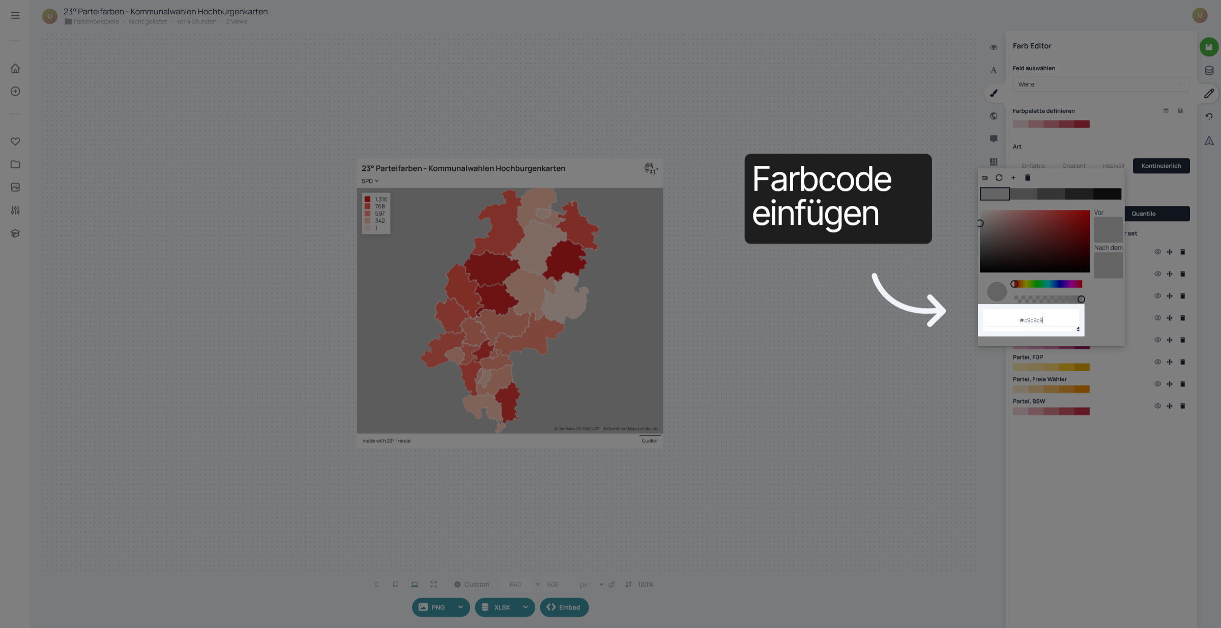 Hex-Code eingeben