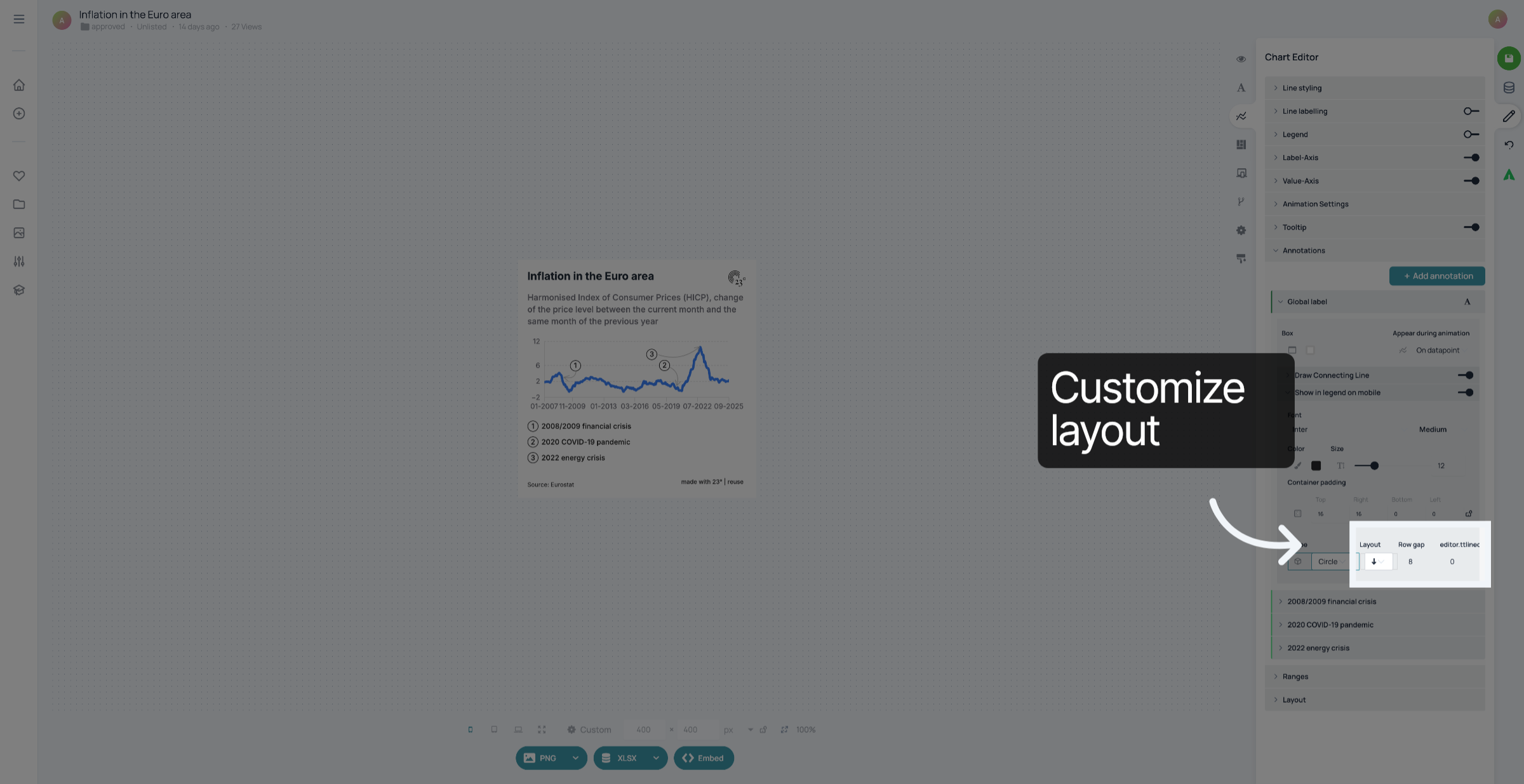 Customize layout