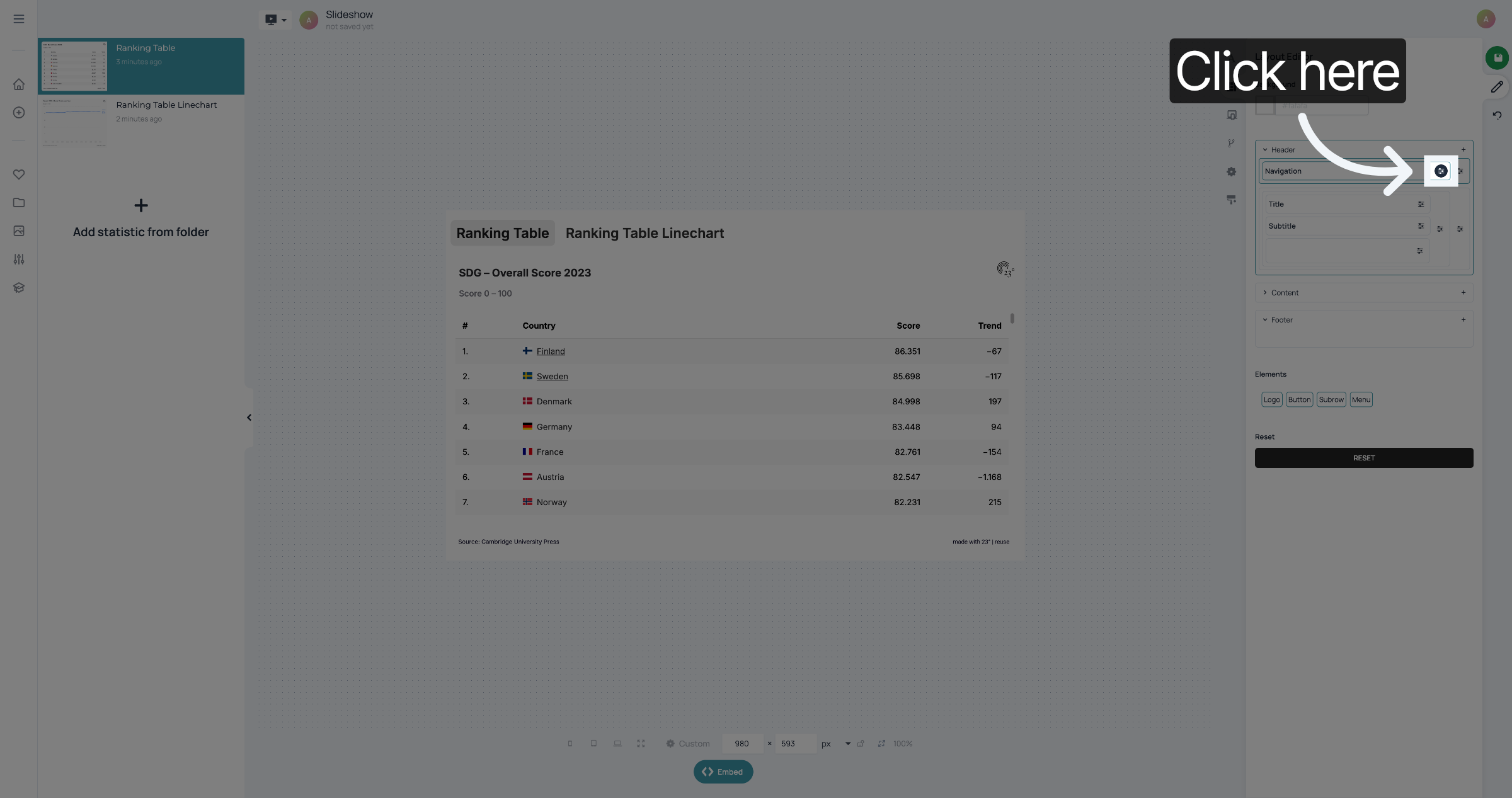 Open Navigation Settings