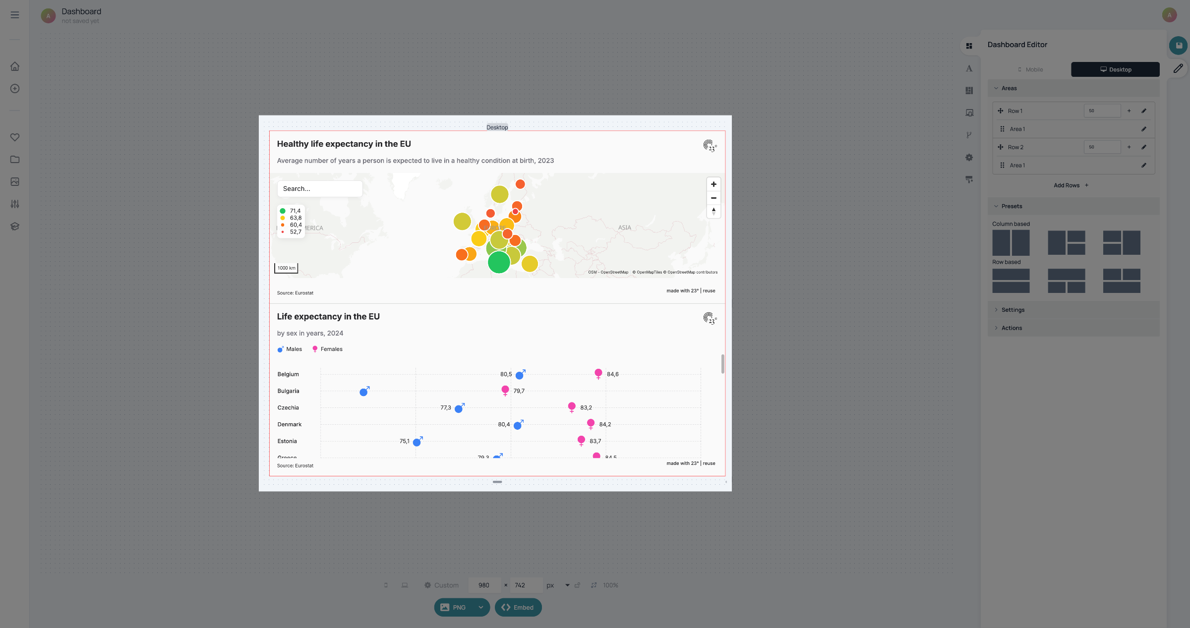 Resize dashboard