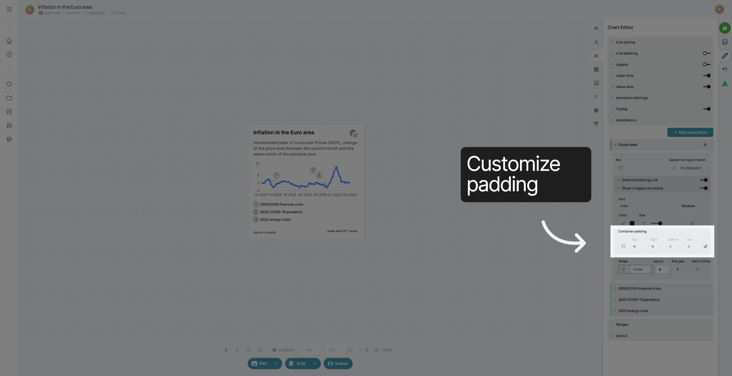 Customize padding