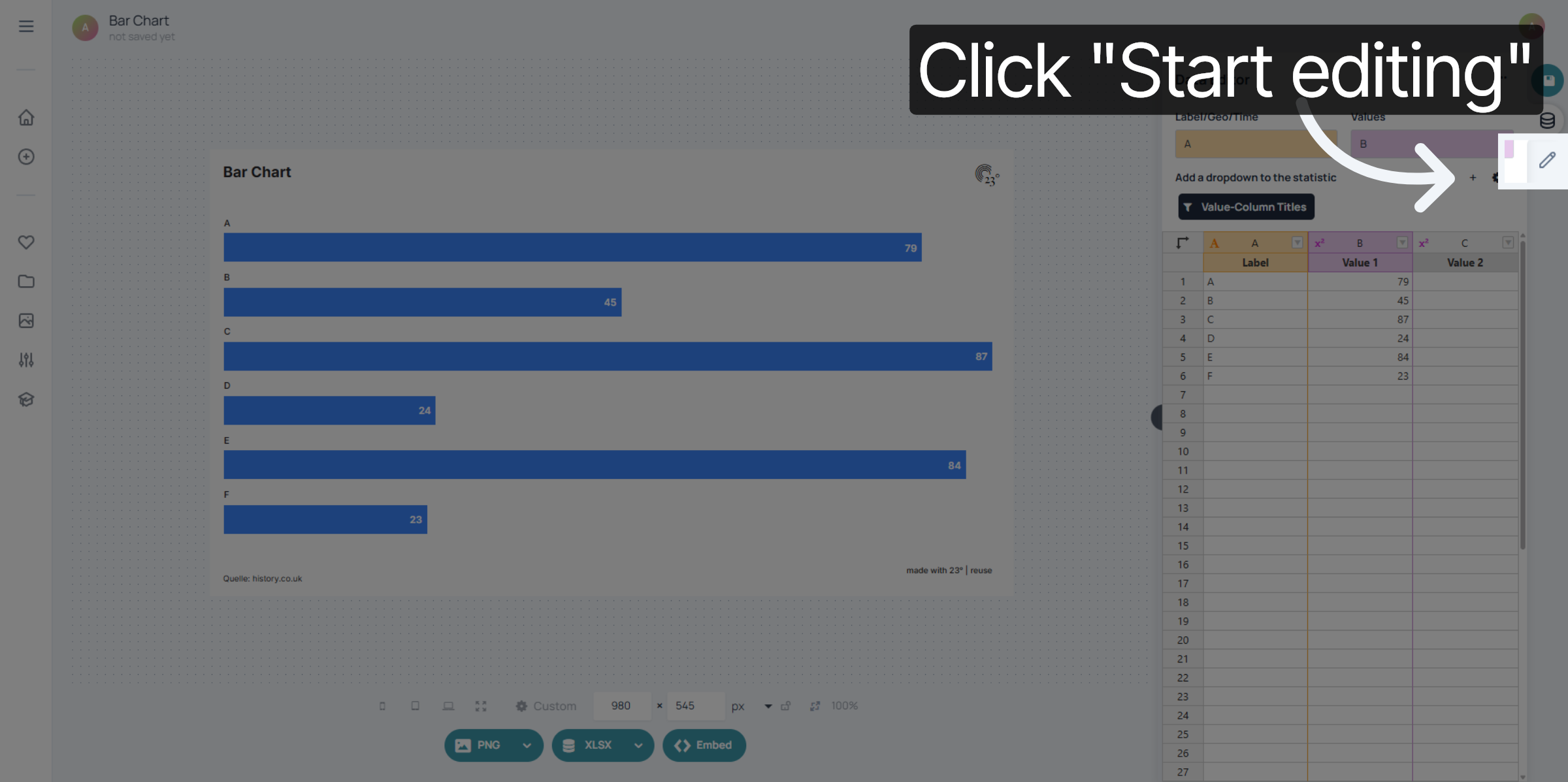 Click Start Editing Button