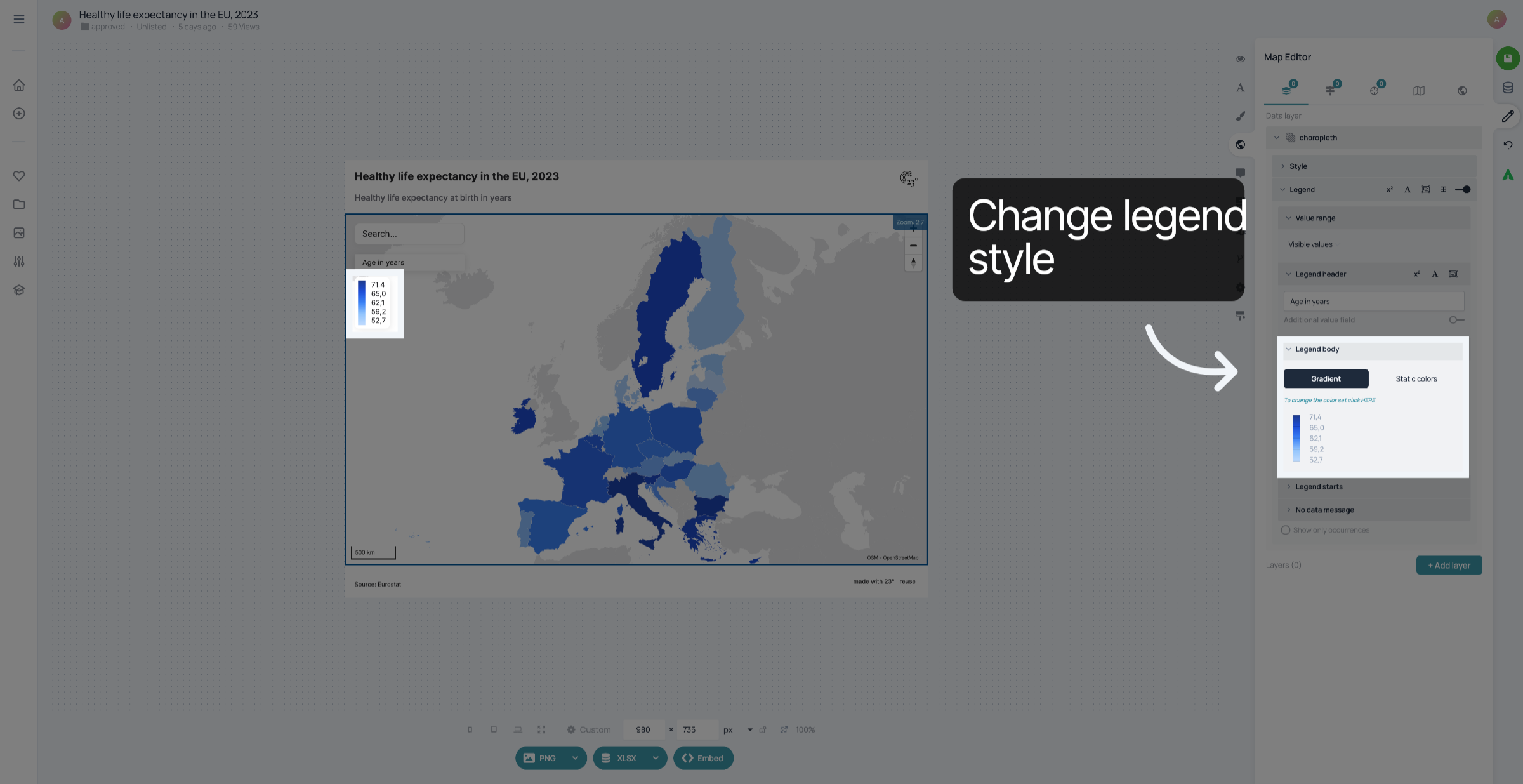 Change legend style