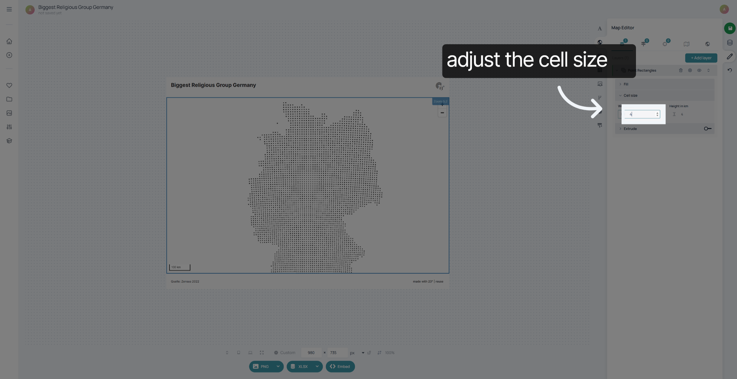 Choose Cell Size Value