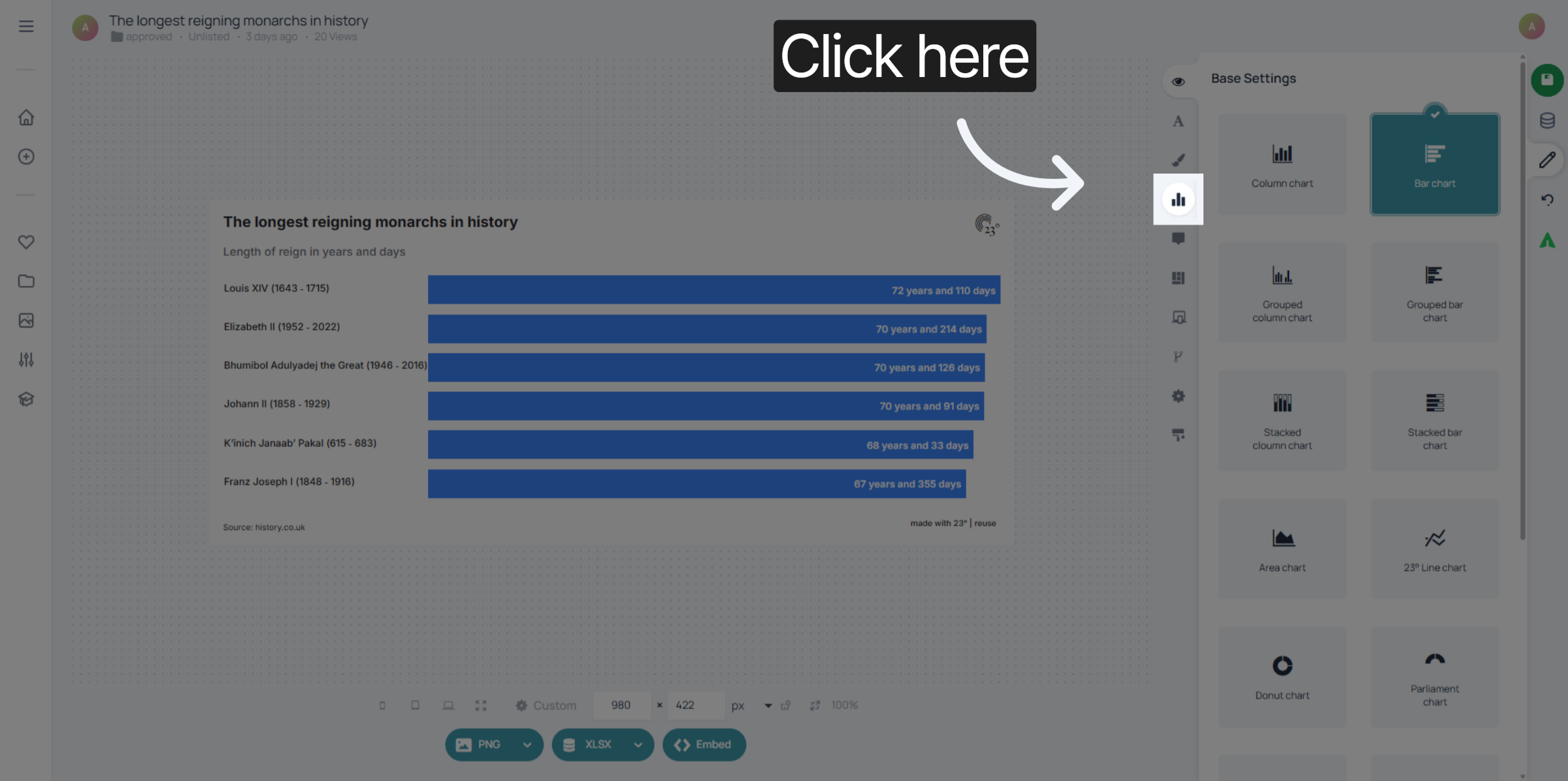 Click Chart Area