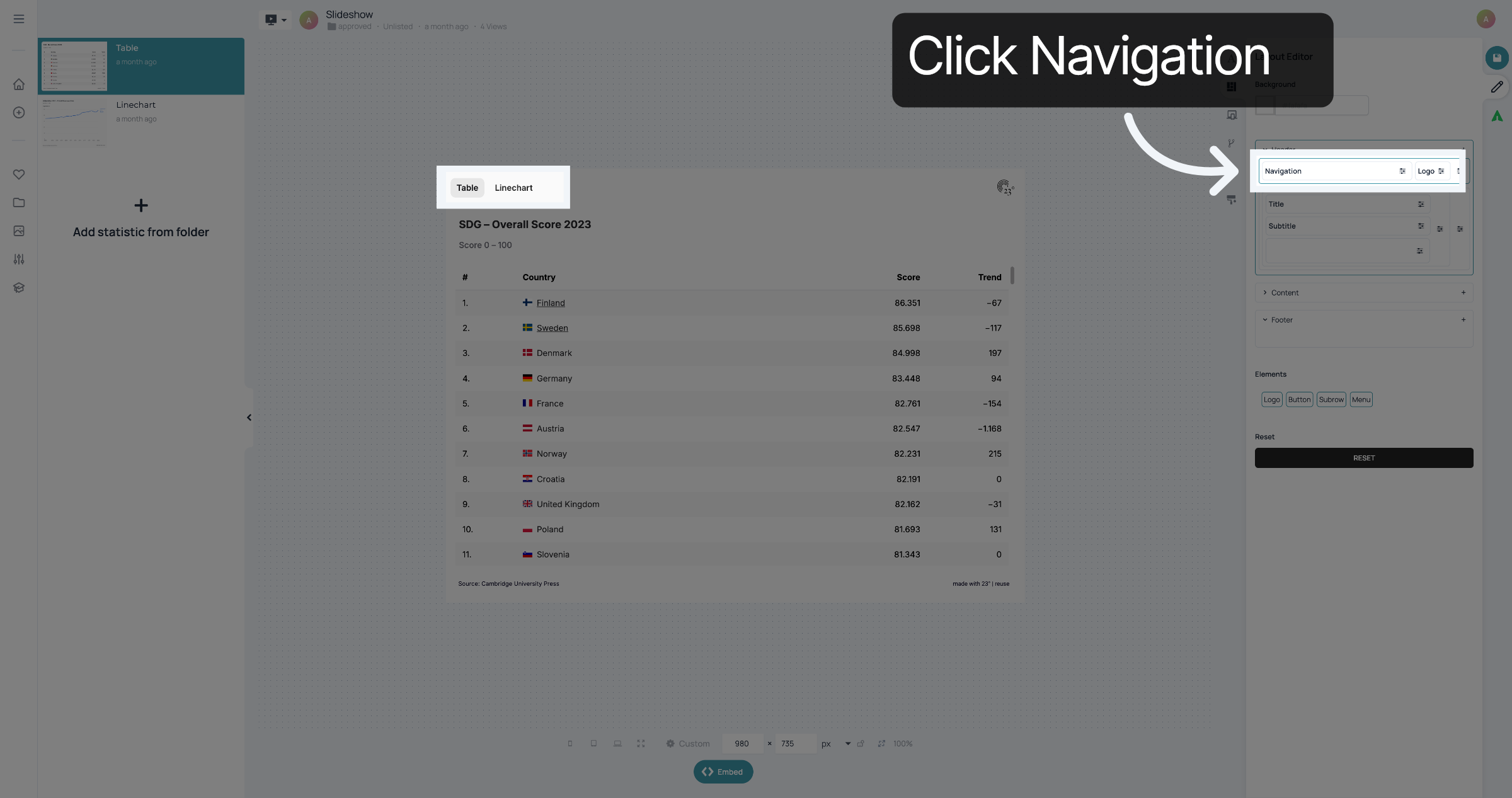 Click Navigation Element