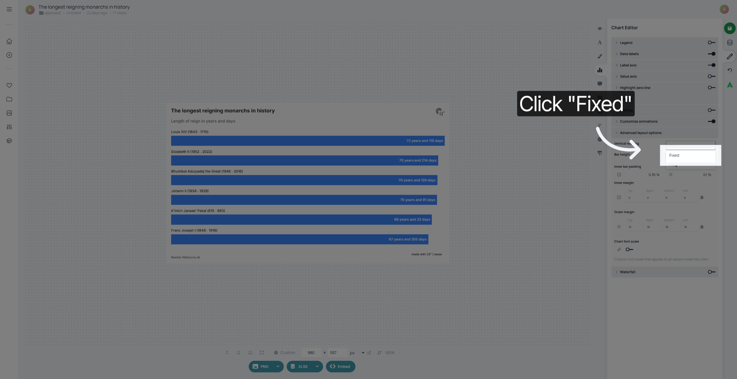 Choose Fixed Height Option