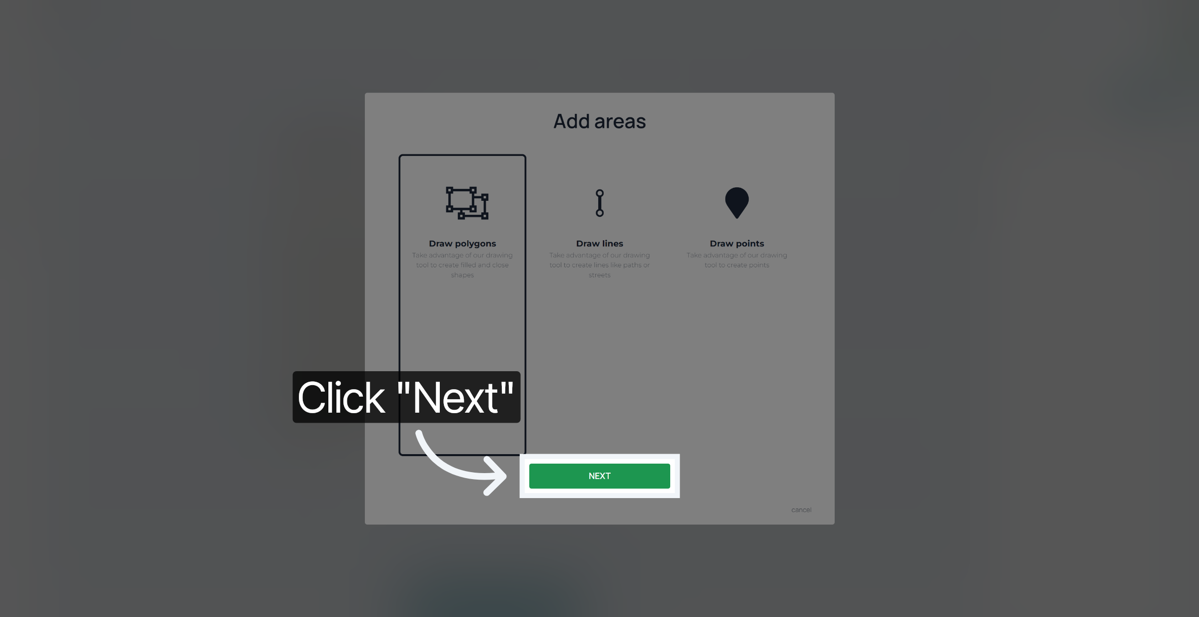 Confirm choice.