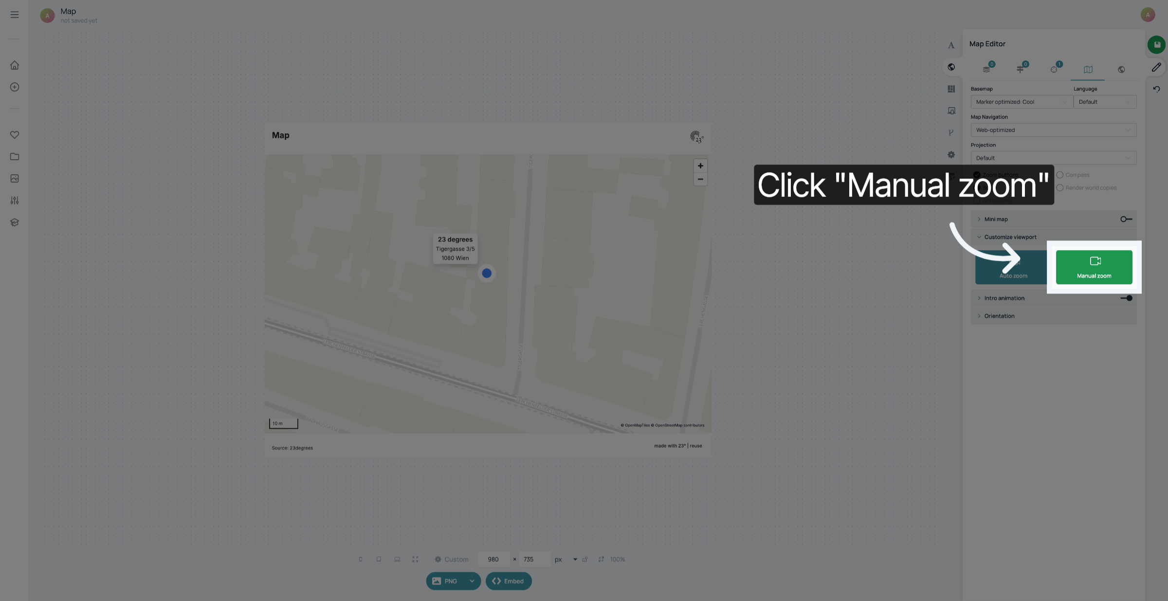 Click 'Manual Zoom'
