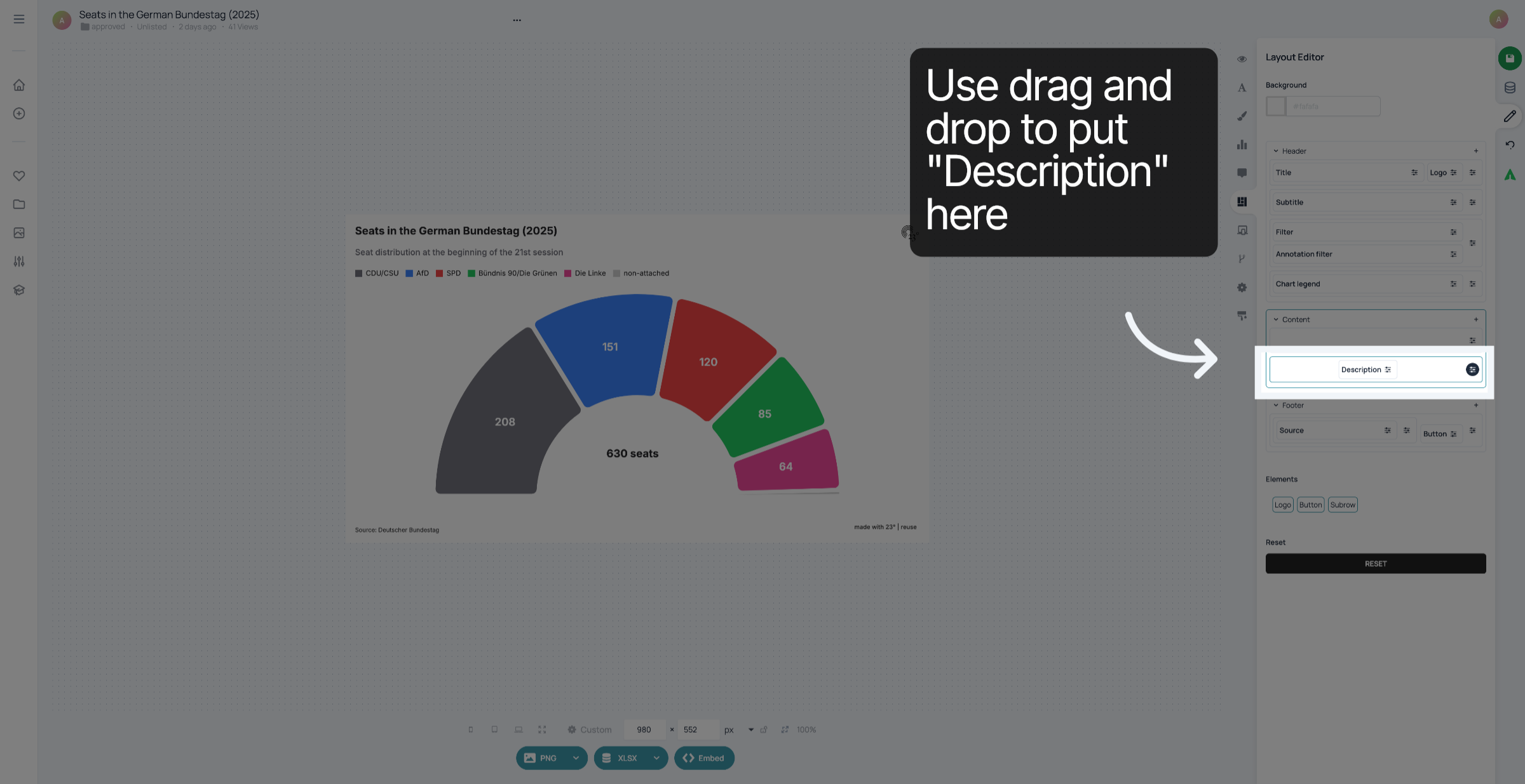 Drag and drop description