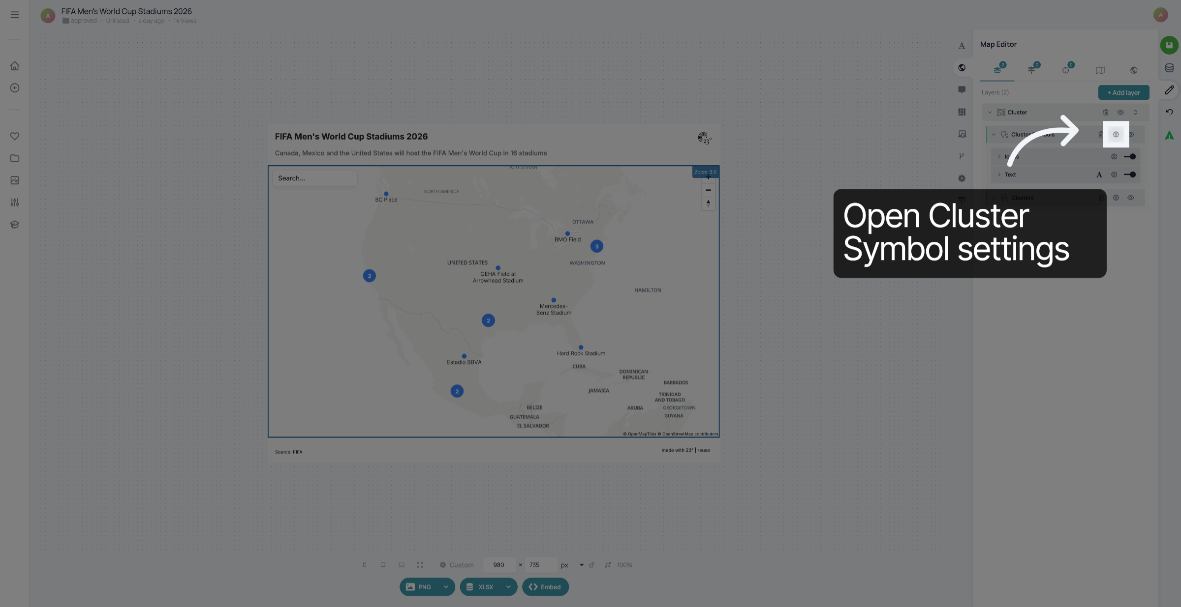 Open Cluster Appearance Settings