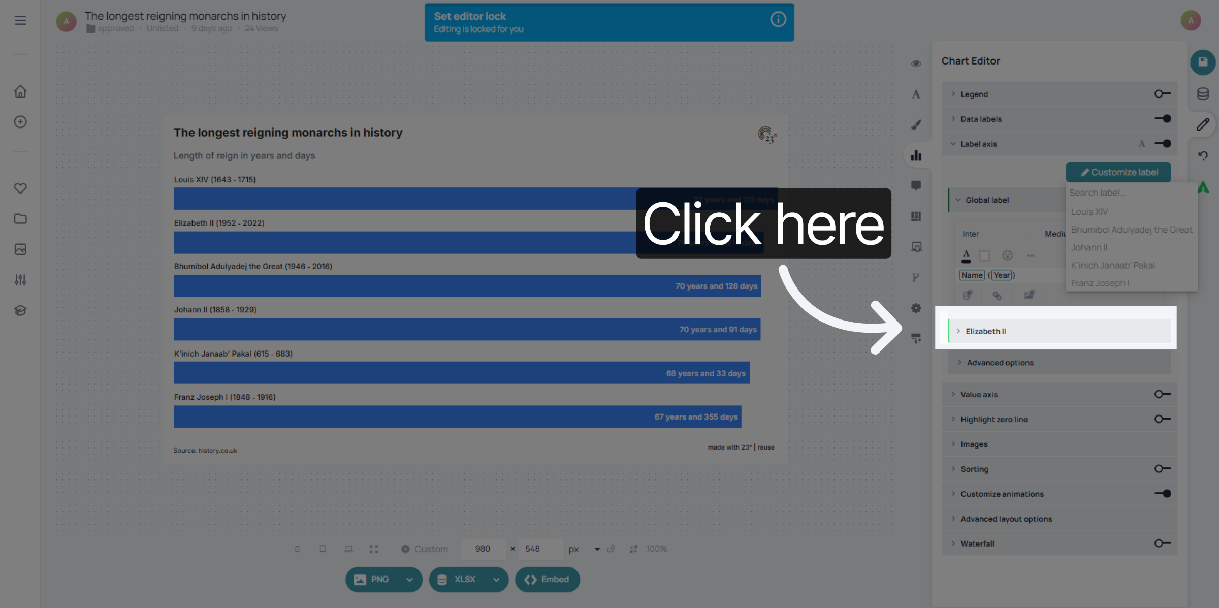 Open Label Editing Options