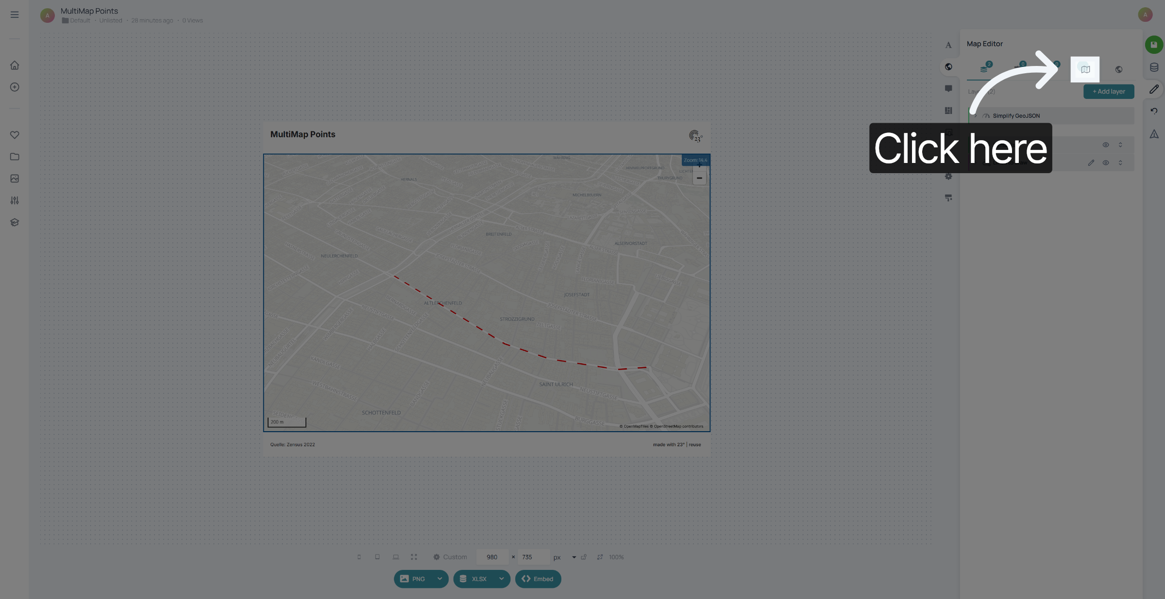 Map options.