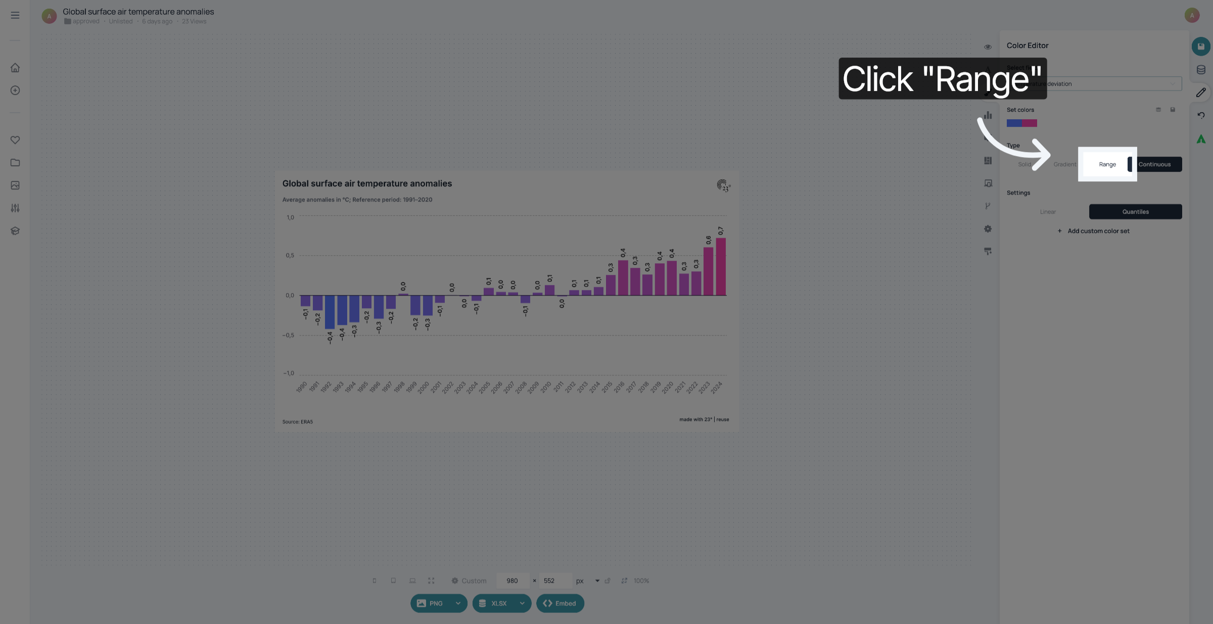 Click 'Range'