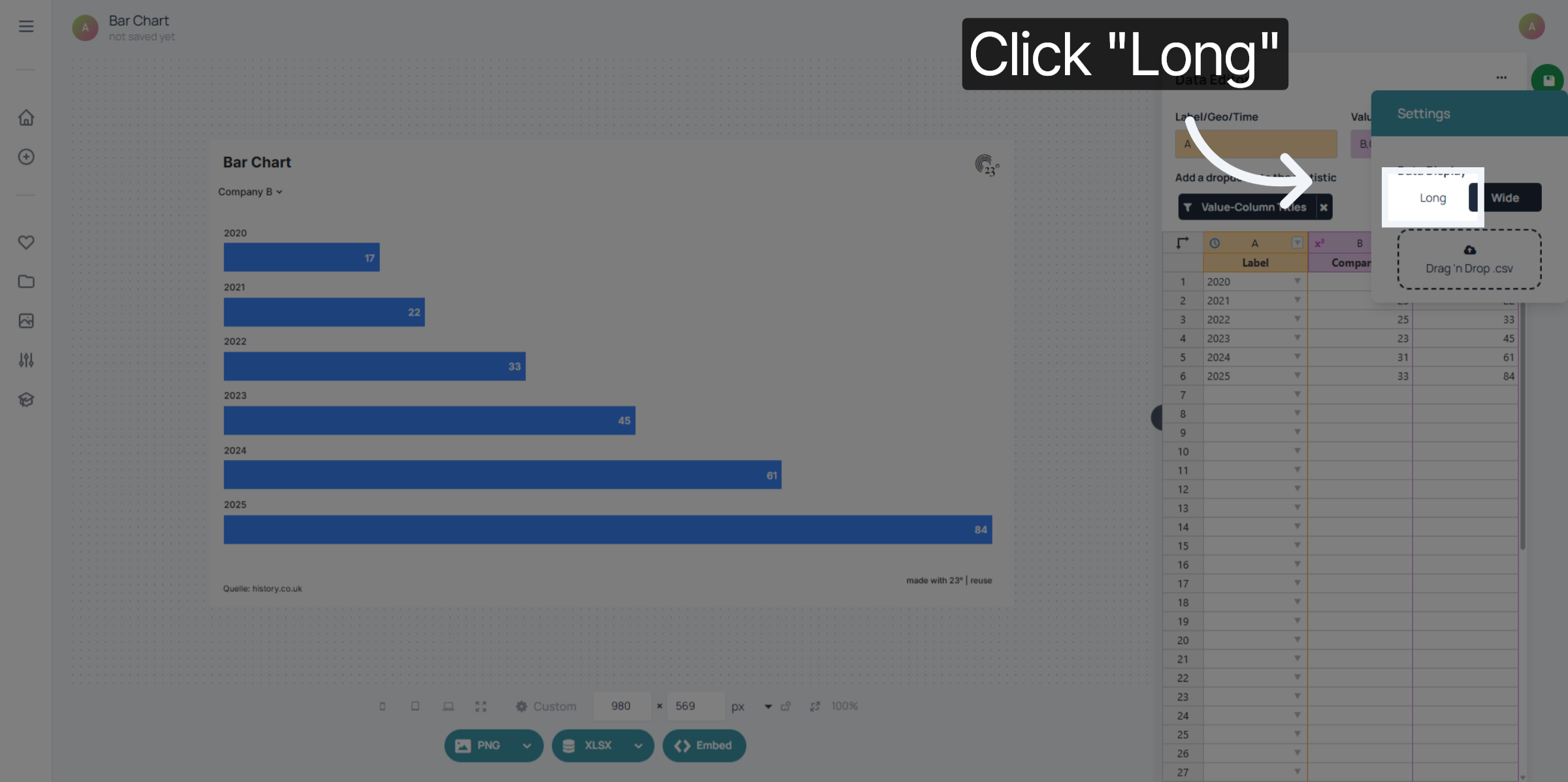 Choose Long Data Format