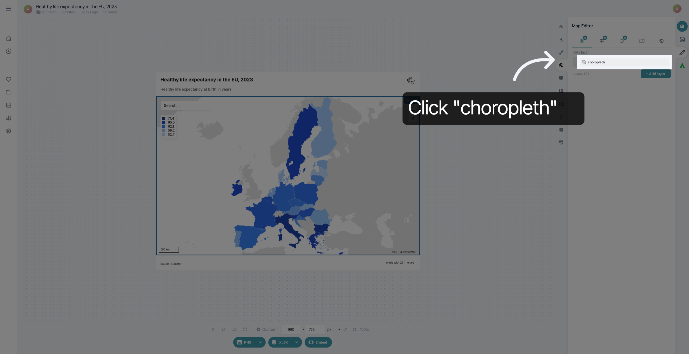 Click 'choropleth'