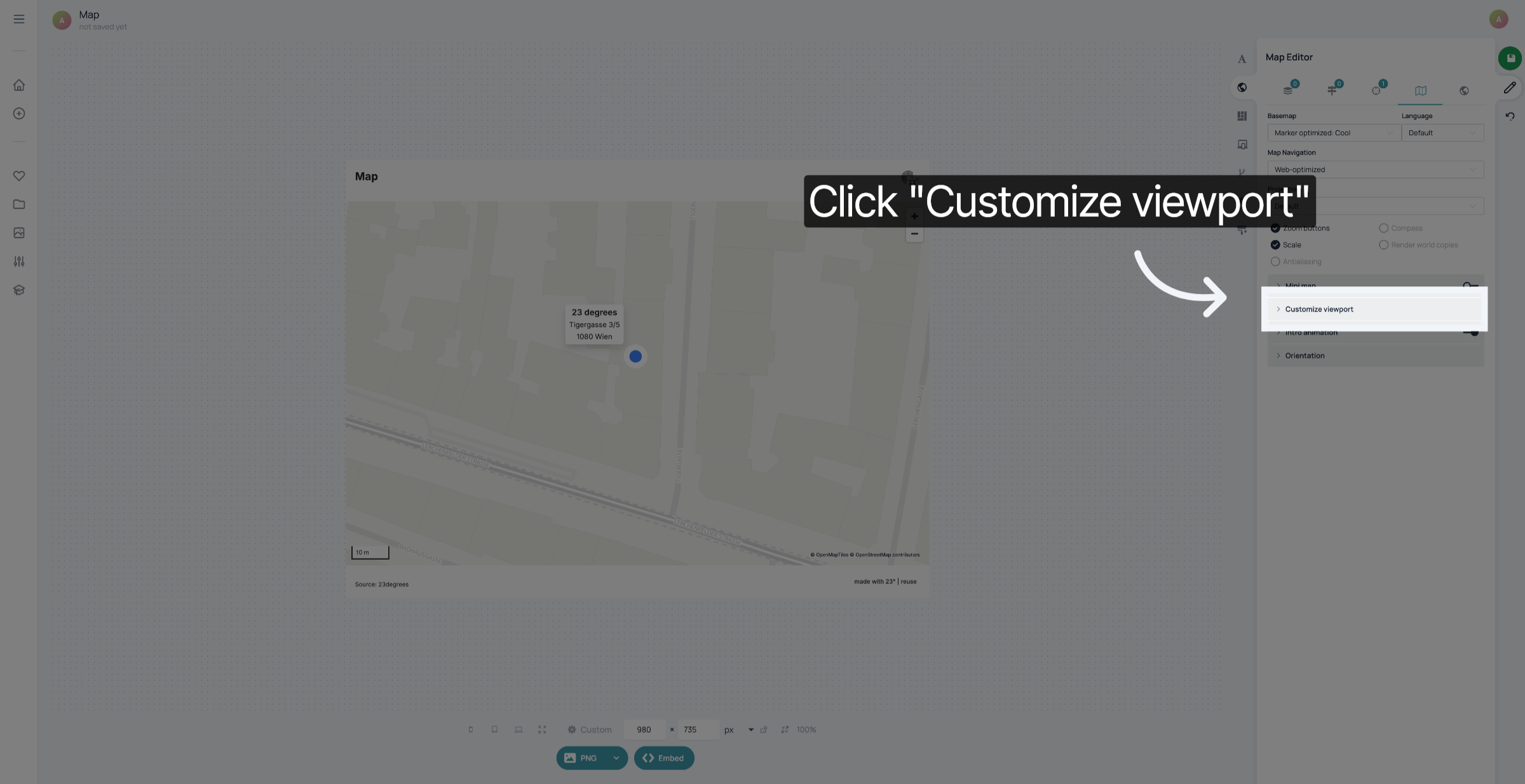 Click 'Customize Viewport'