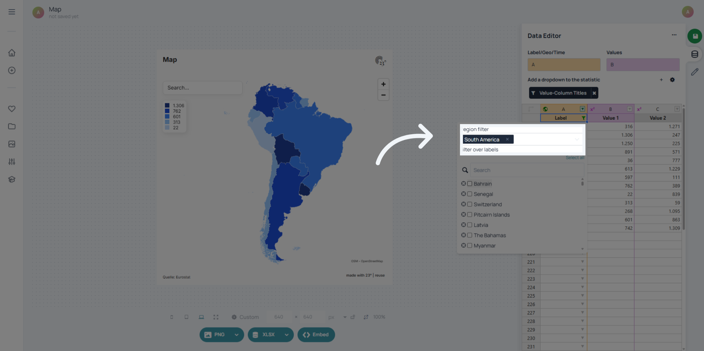 Region filters