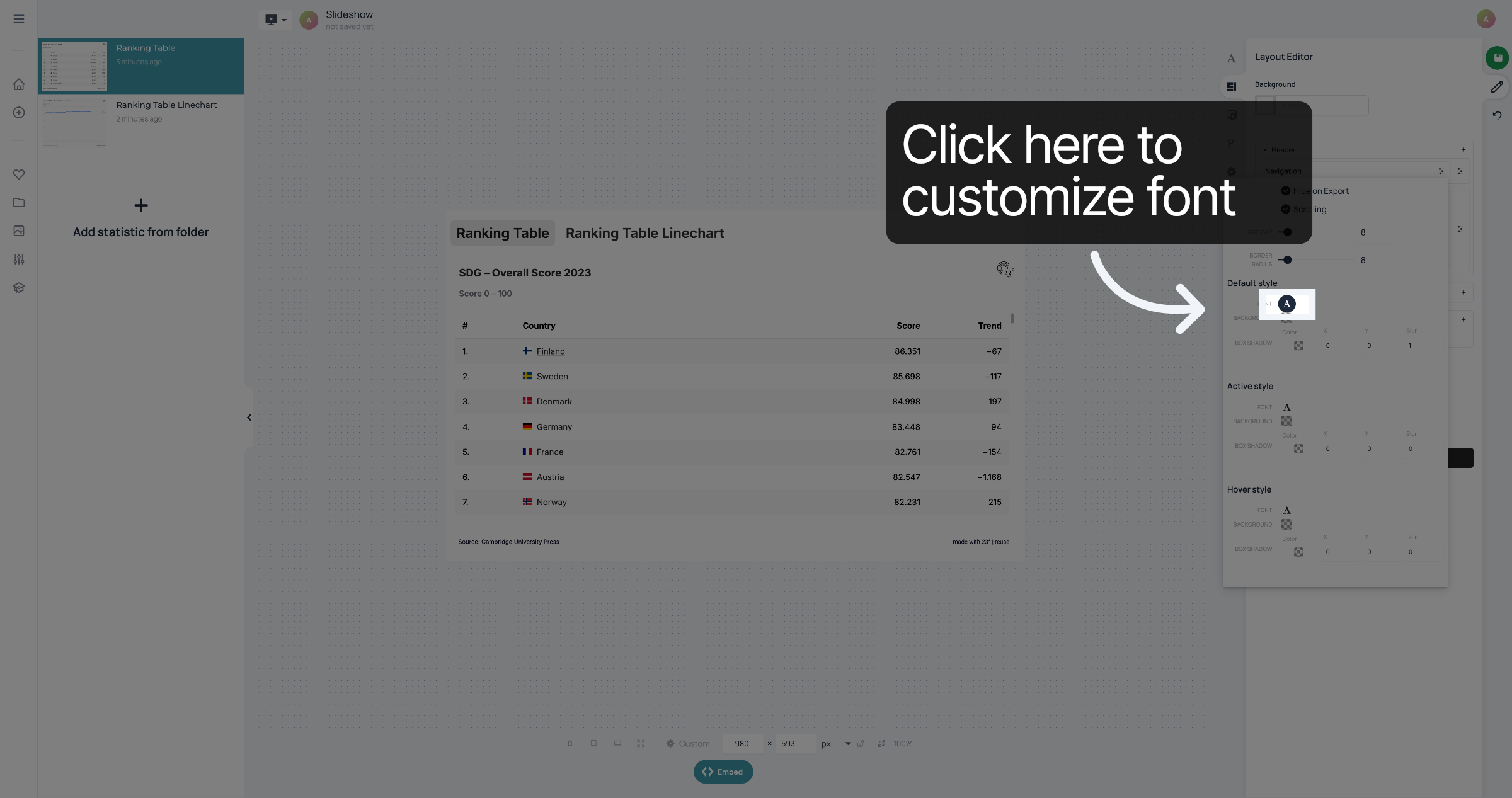 Customize font